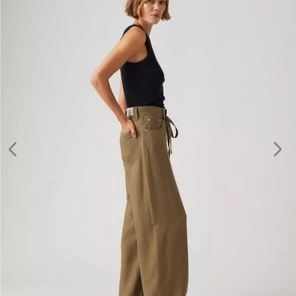 Levi's XL BAGGY STRAIGHT LINEN BLEND WOMEN'S PANTS - Picture 4 of 4